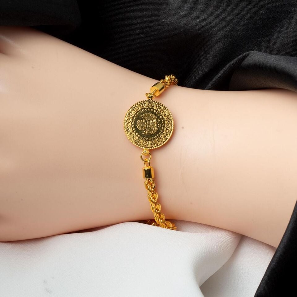 Burma Zincir Çeyrek Altınlı Bileklik