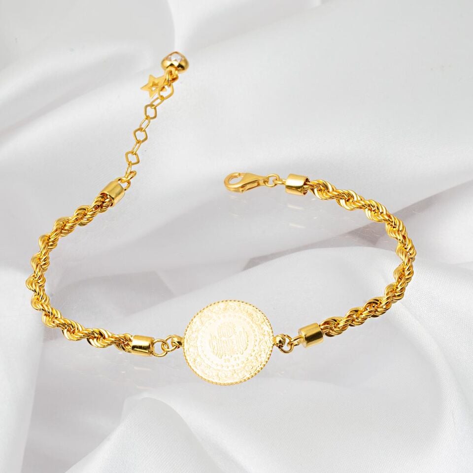 Burma Zincir Çeyrek Altınlı Bileklik