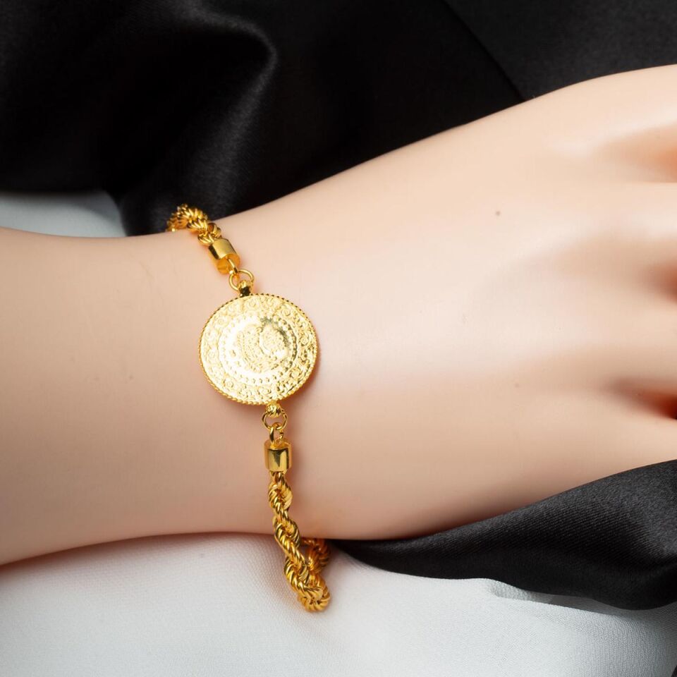 Burma Zincir Çeyrek Altınlı Bileklik