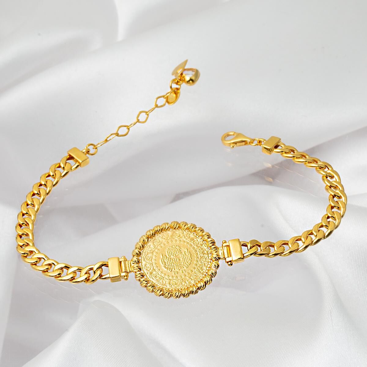 Klasik Zincir Çeyrek Altınlı Toplu Bileklik