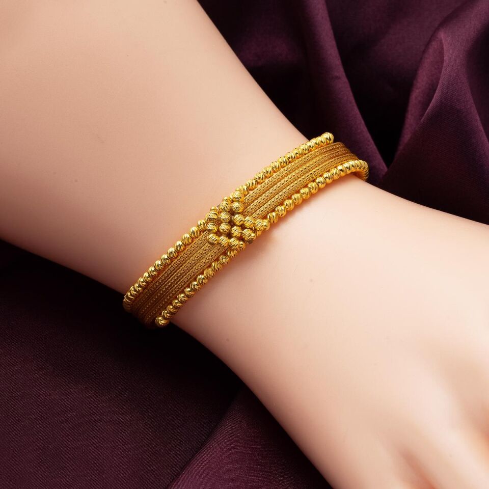 Örgü Zincir Dorissa Altın Bileklik