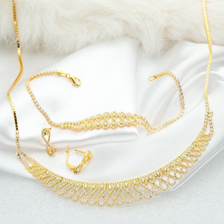 Favori Gold Sonsuzluk Sarı Altın Takı Seti
