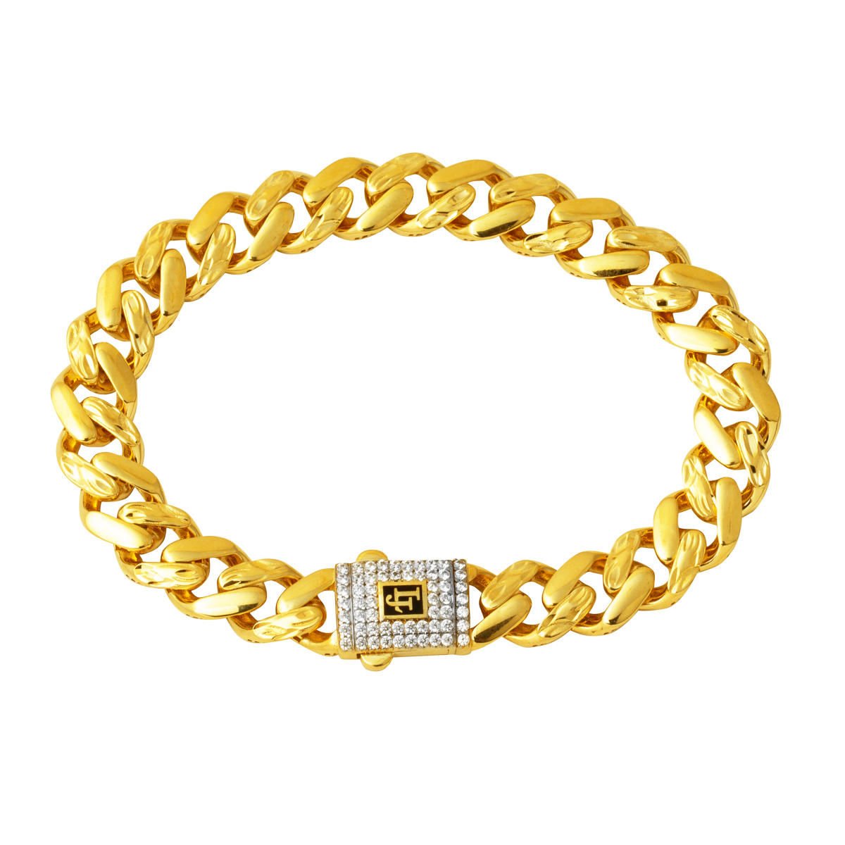 Kalem Desenli 14 Ayar Taşlı Gurmet Altın Bileklik