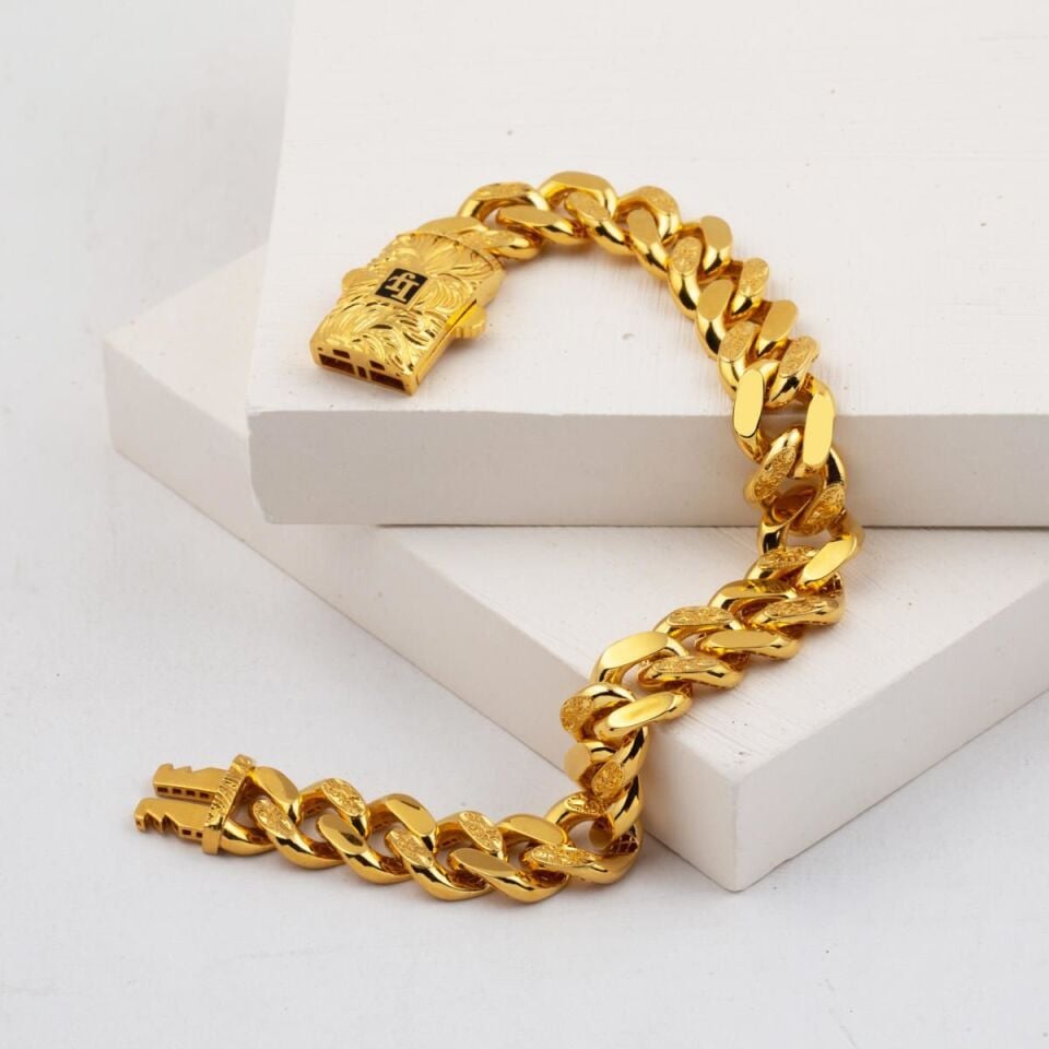 Kalemli 22 Ayar Gurmet Altın Bileklik