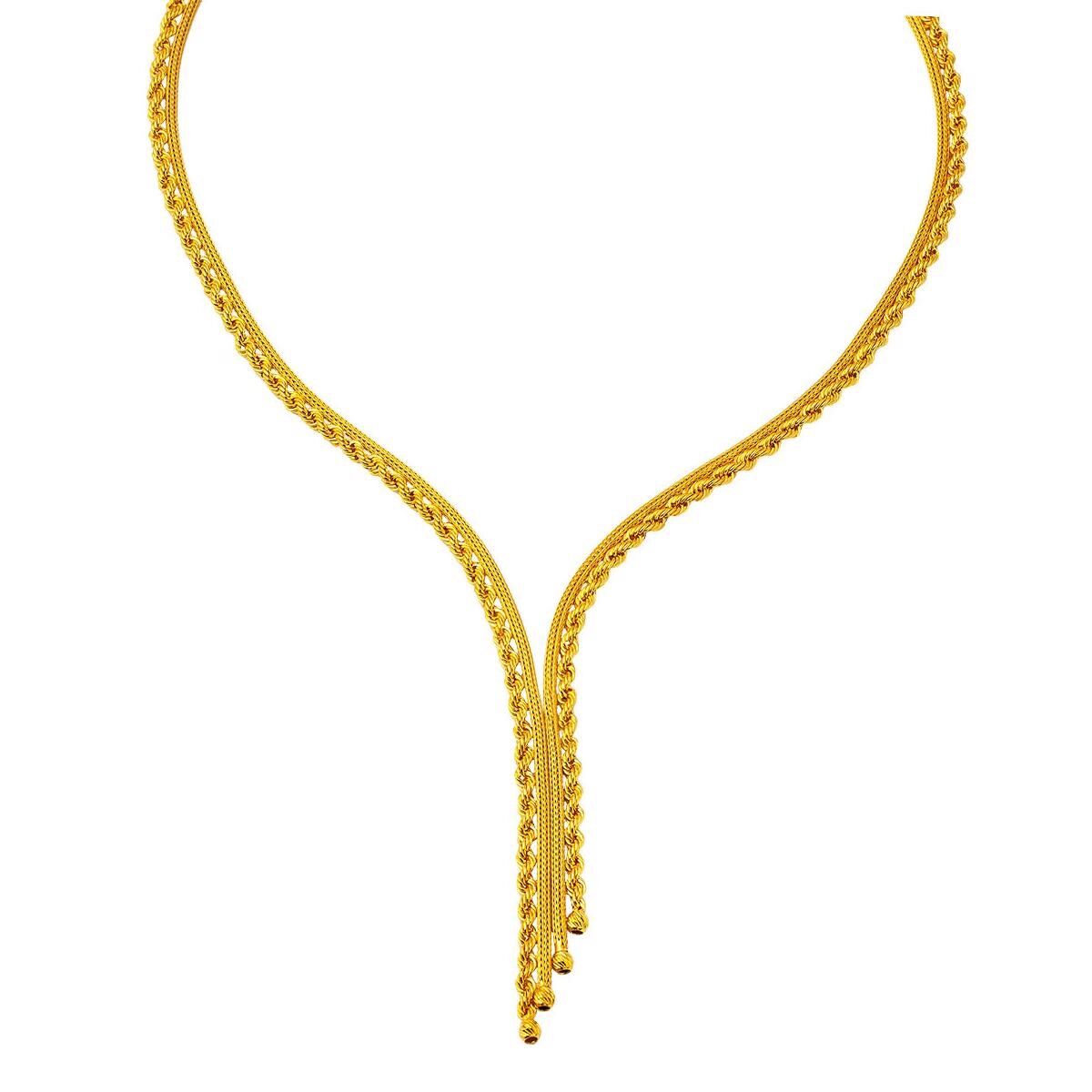 Örme Zincir Taşsız Altın Gerdanlık