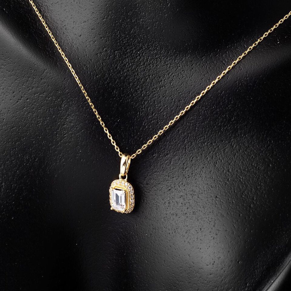 Baget Taşlı 14 Ayar Üçlü Altın Set