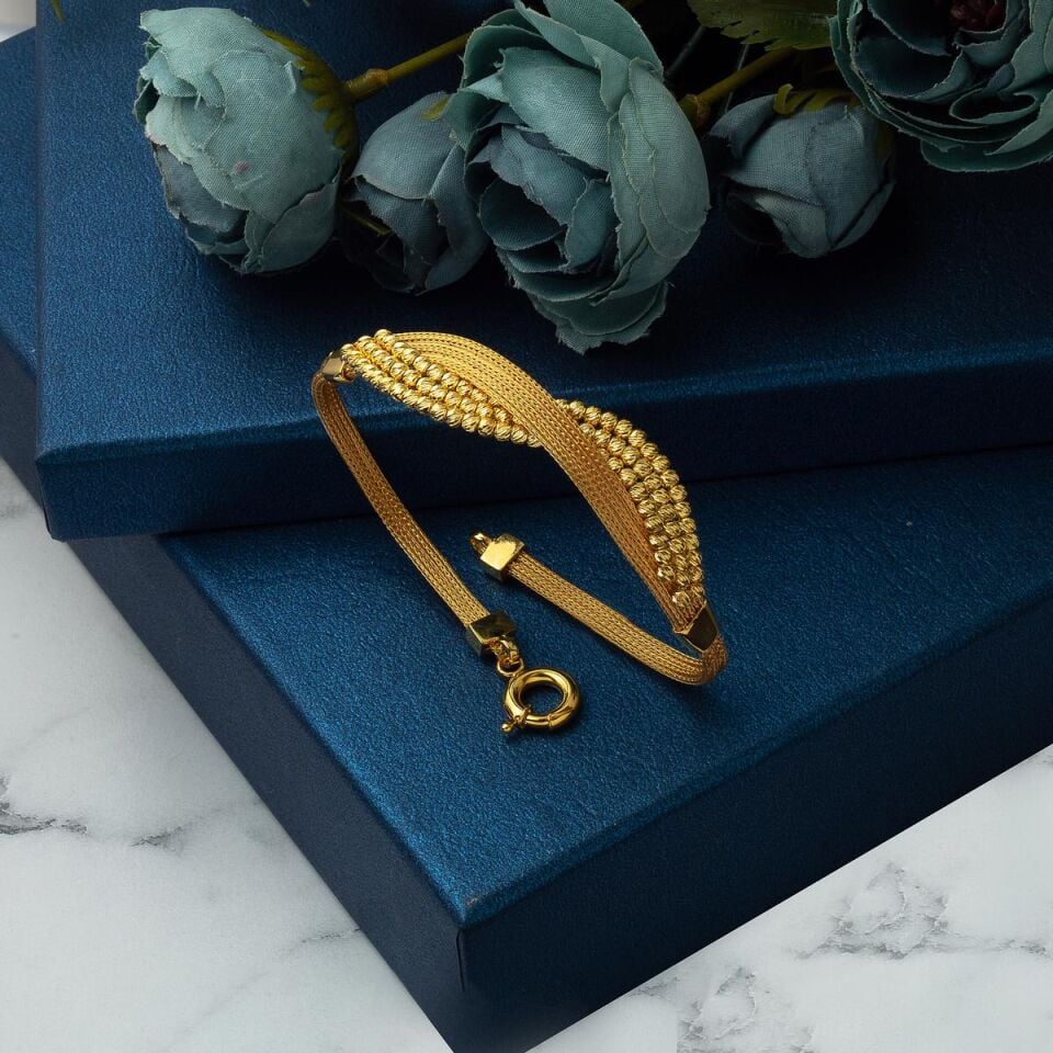 Dorika Toplu Örgü Zincir Altın Takı Seti