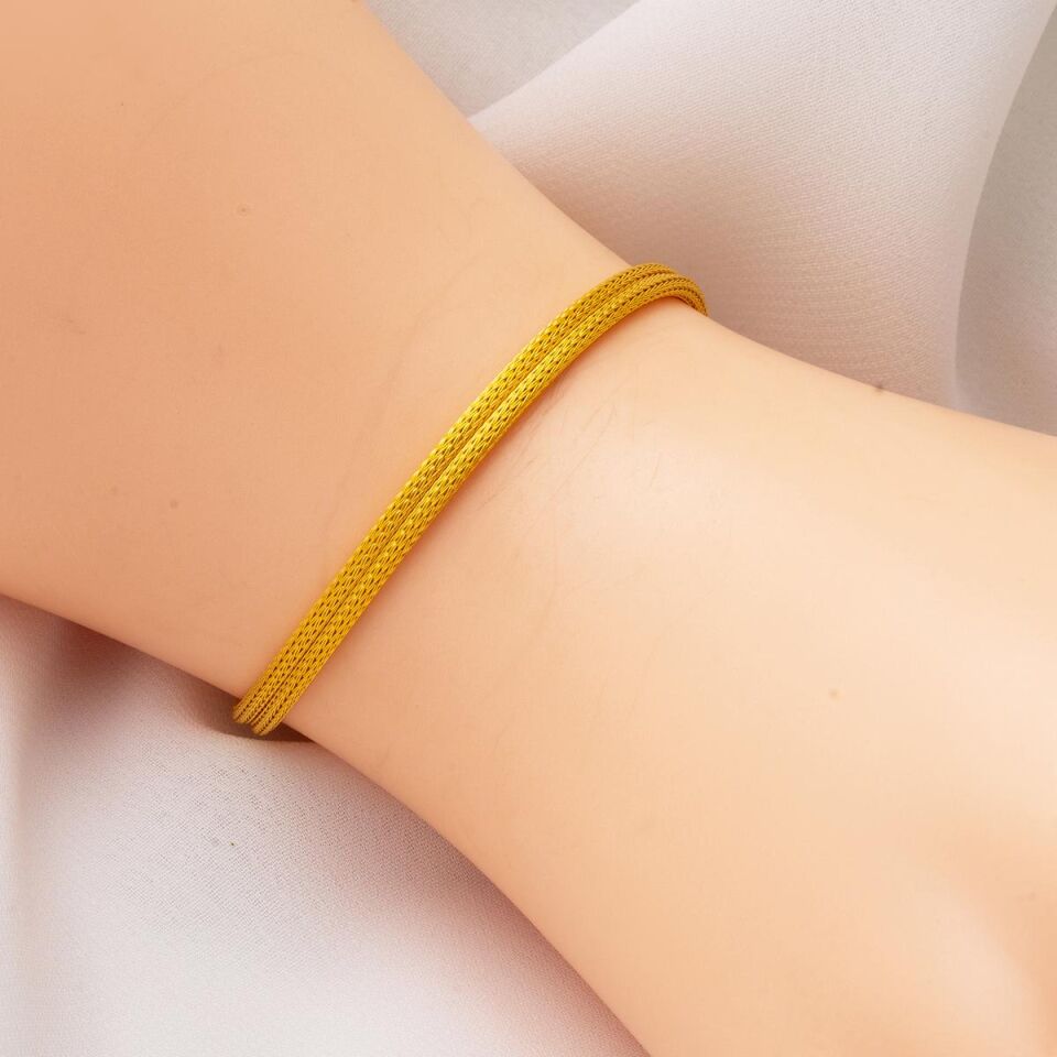 Bileklik Gerdanlıklı 22 Ayar Altın Örgülü Set