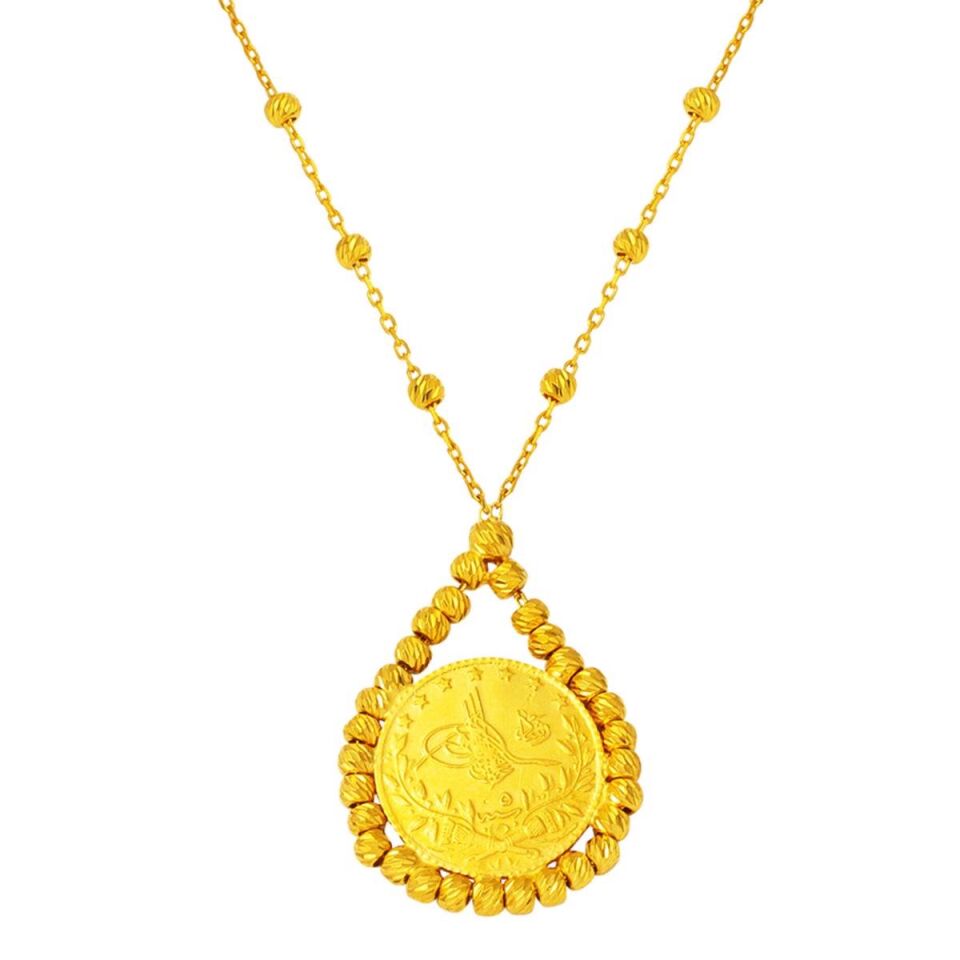Çeyrek Reşat Altınlı 22 Ayar Kolye