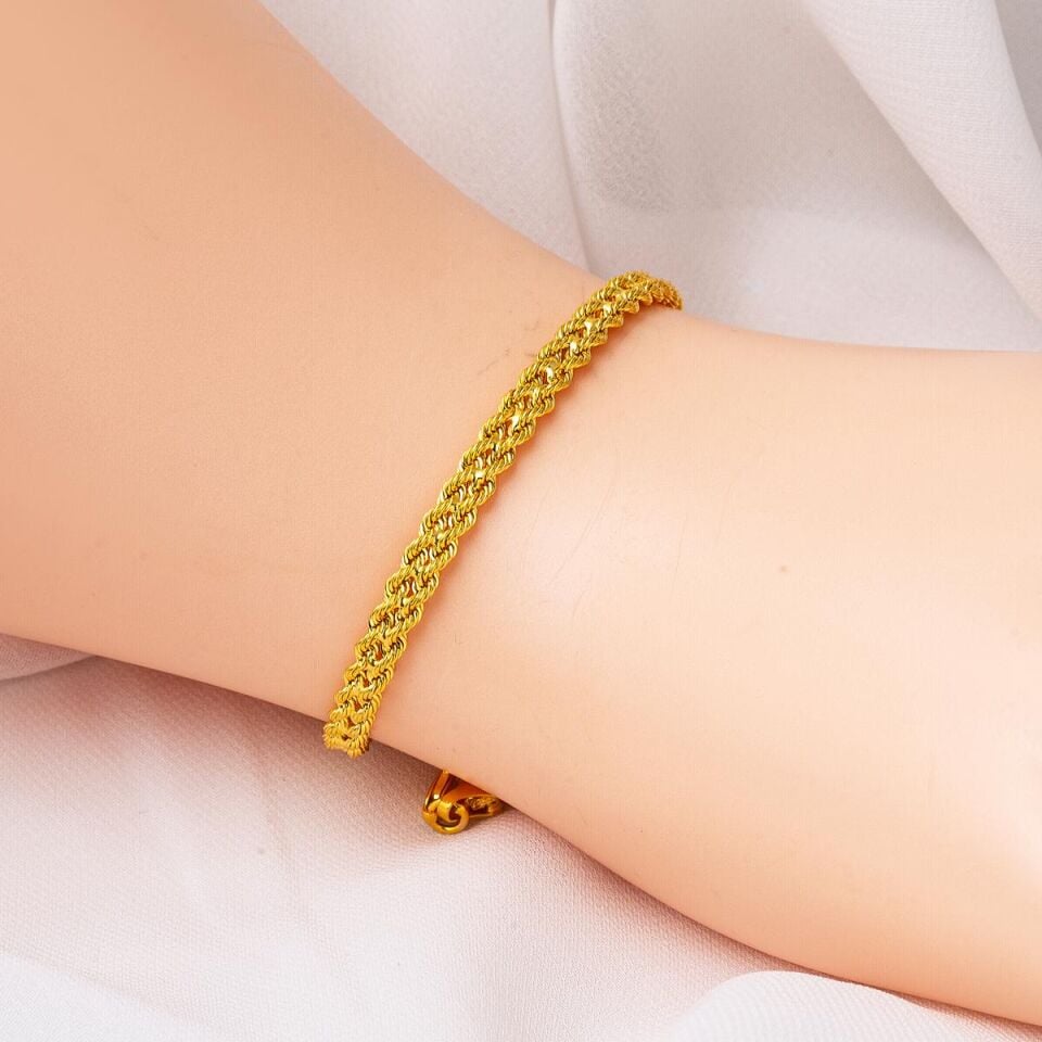 Burgu Zincir 14 Ayar Altın Bileklik