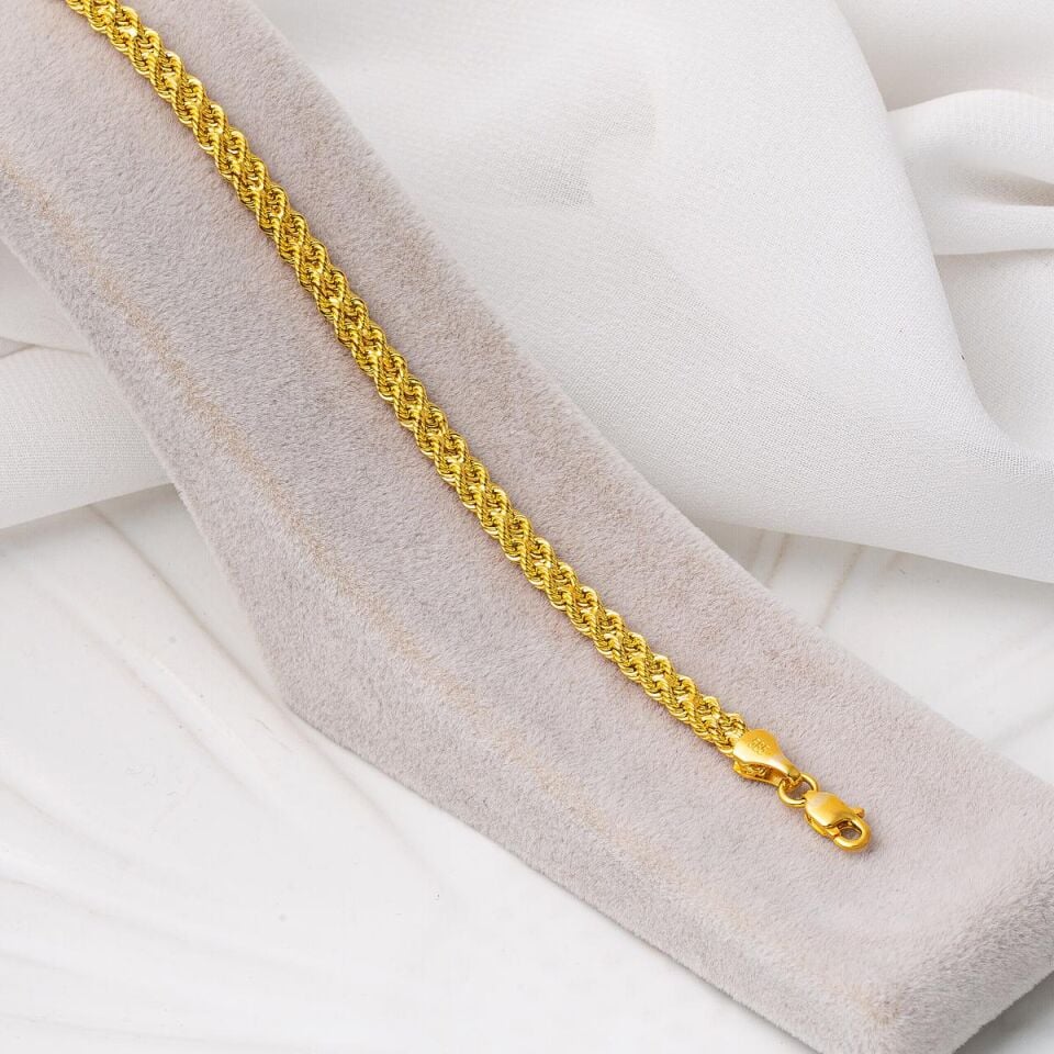 Burgu Zincir 14 Ayar Altın Bileklik