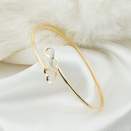 Yıldızlı Taşlı 14 Ayar Altın Bilezik