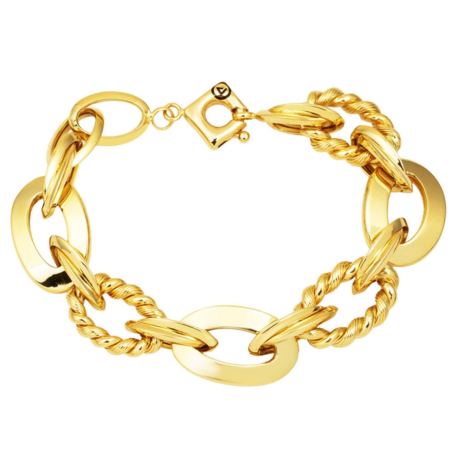 Burgulu 14 Ayar Kalın Altın Bileklik