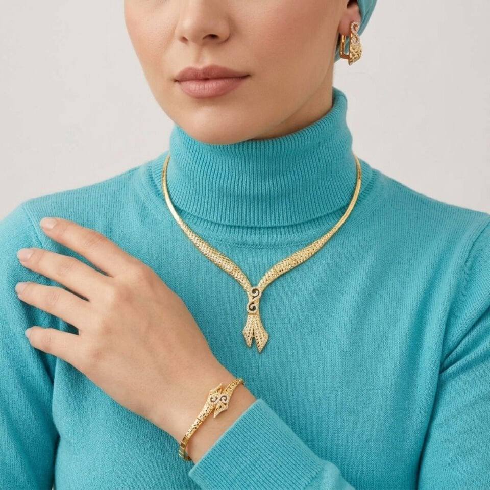 Sonsuzluk 22 Ayar Altın Takı Seti