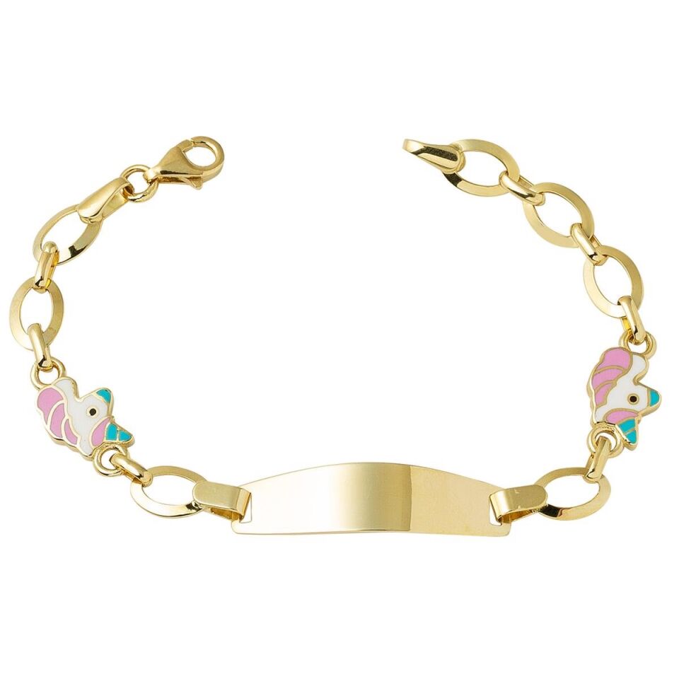 Unicorn İsimlik Altın Bebek Künyesi