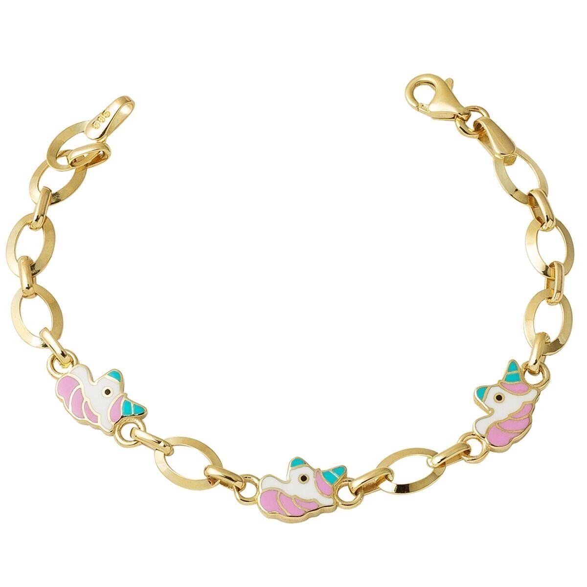 Unicorn Mineli Altın Bebek Bilekliği
