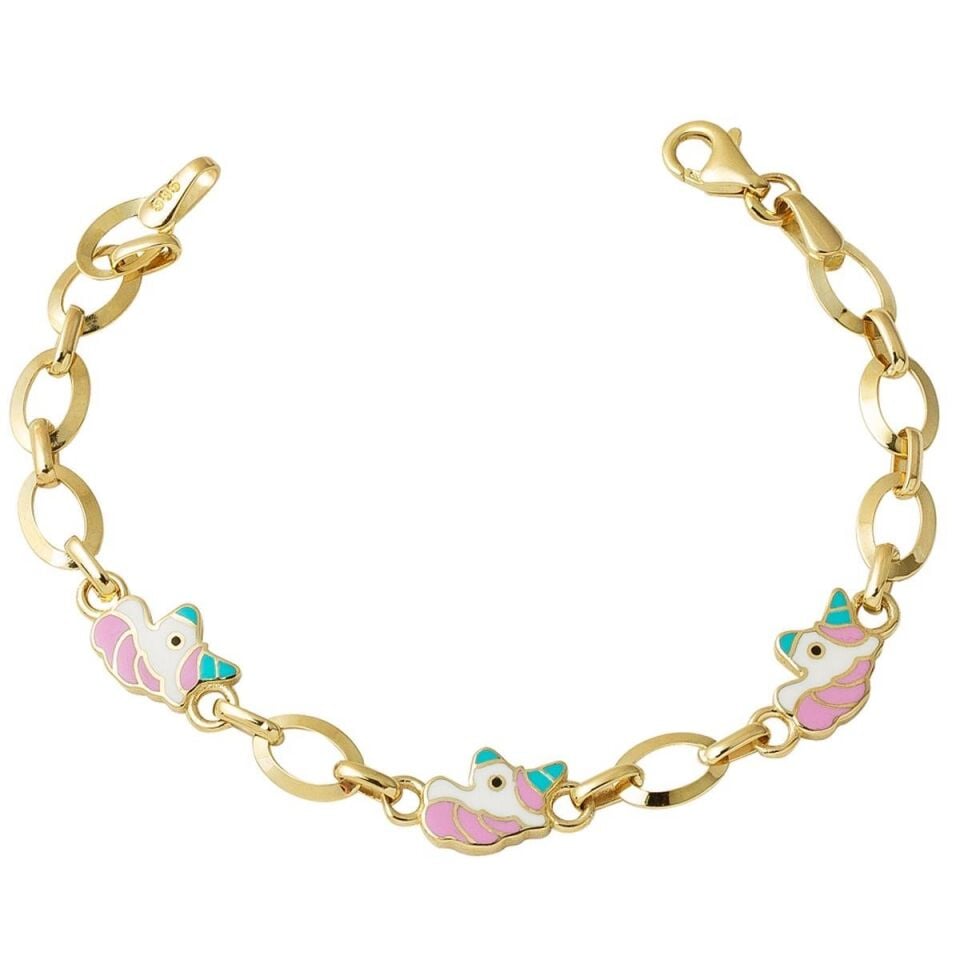 Unicorn Mineli Altın Bebek Bilekliği