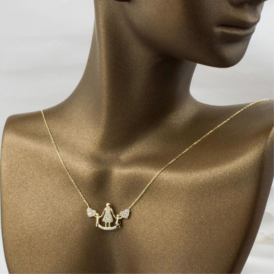 Anne & Çocukları 14 Ayar Altın Kolye