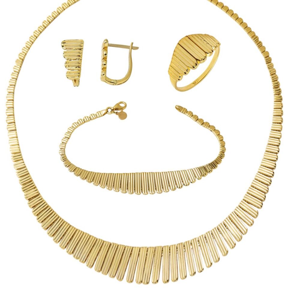 Kleopatra 4'lü Altın Takı Seti