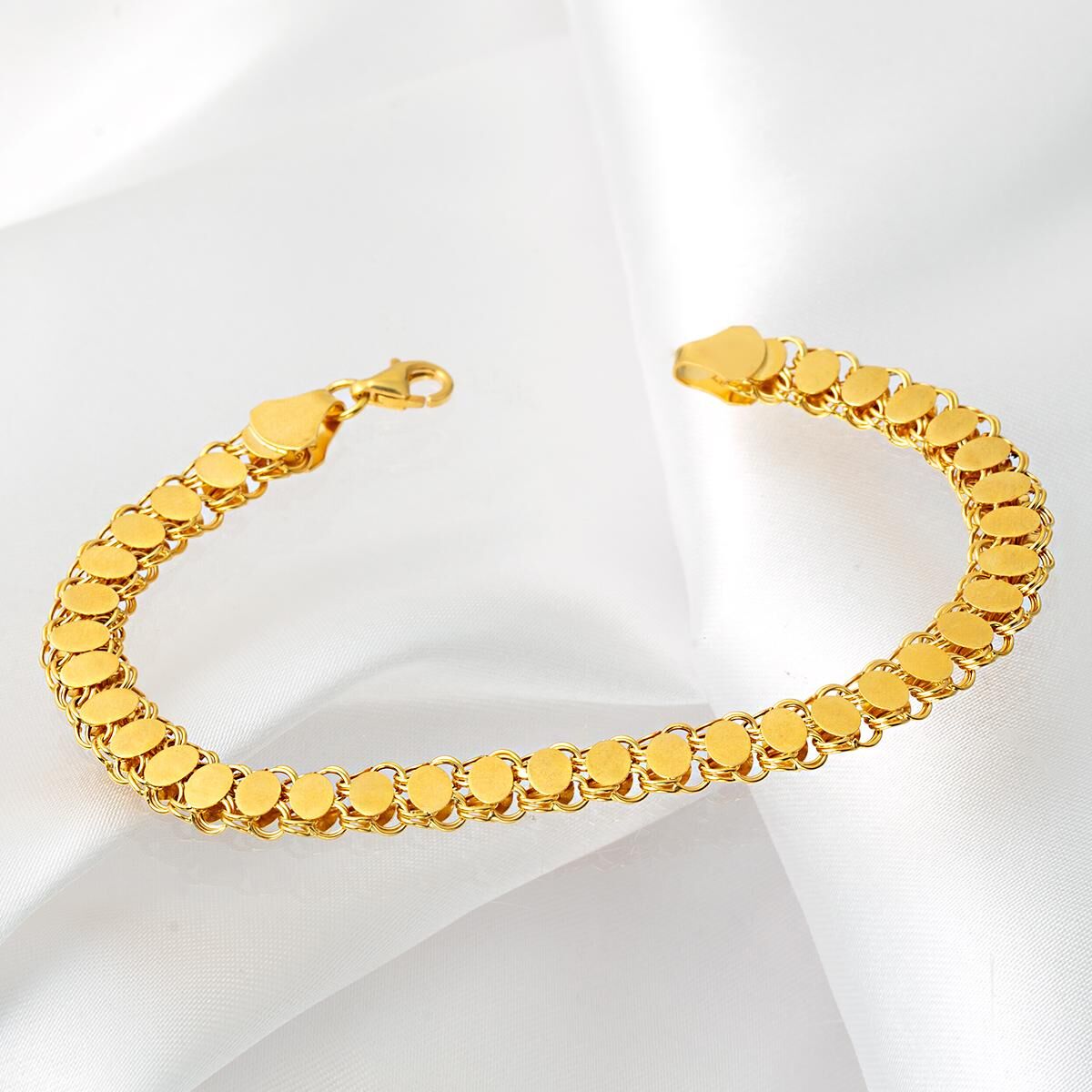 Pullu Zincir Taşsız Altın Bileklik