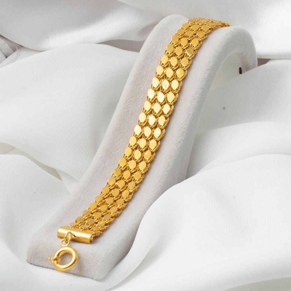 Pullu Zincir Tria Altın Bileklik