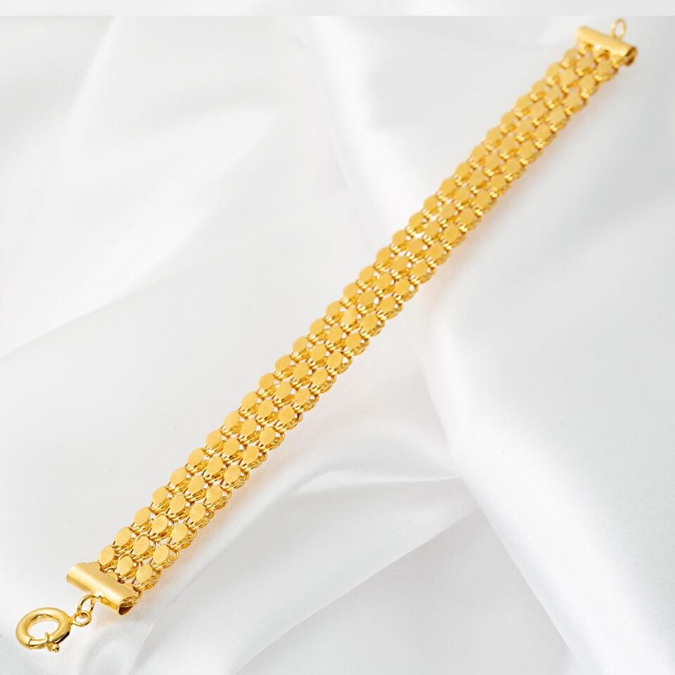 Pullu Zincir Tria Altın Bileklik