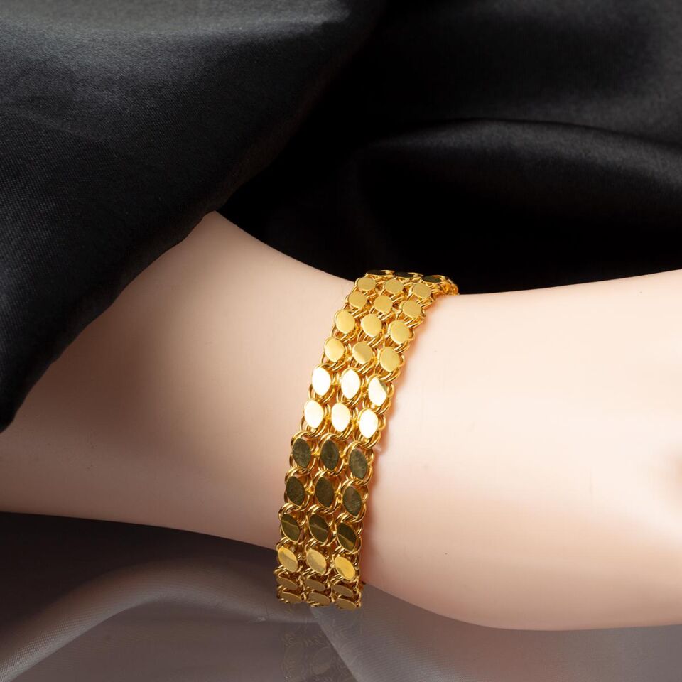 Pullu Zincir Tria Altın Bileklik