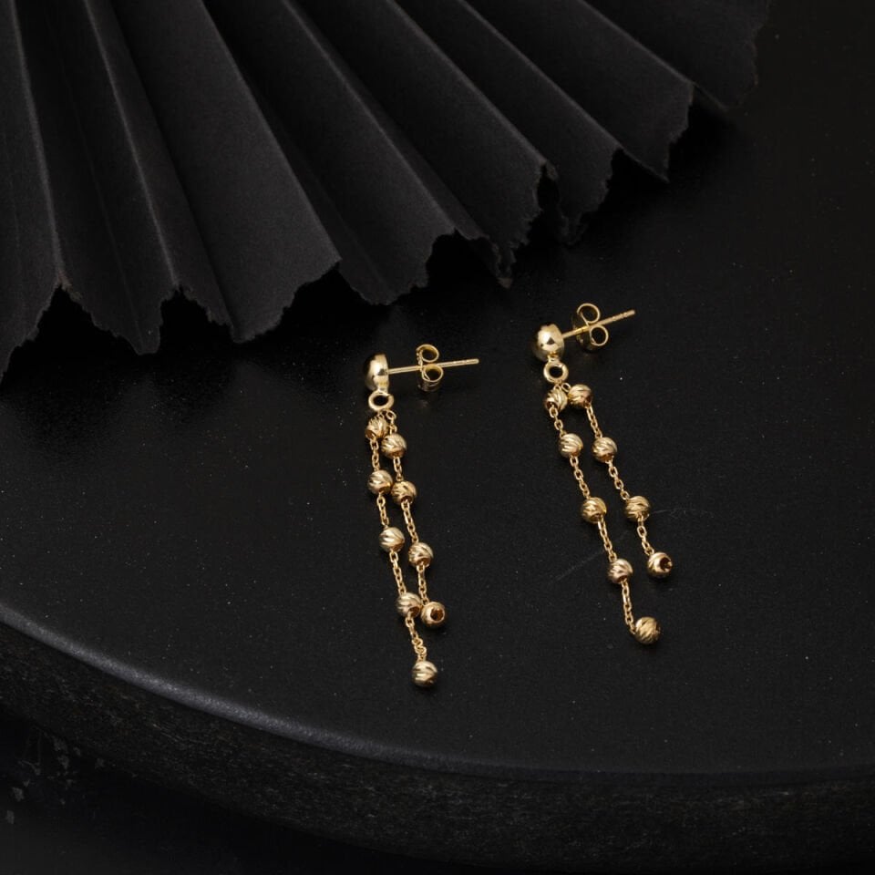 Dorikalı 14 Ayar Altın Spor Küpe