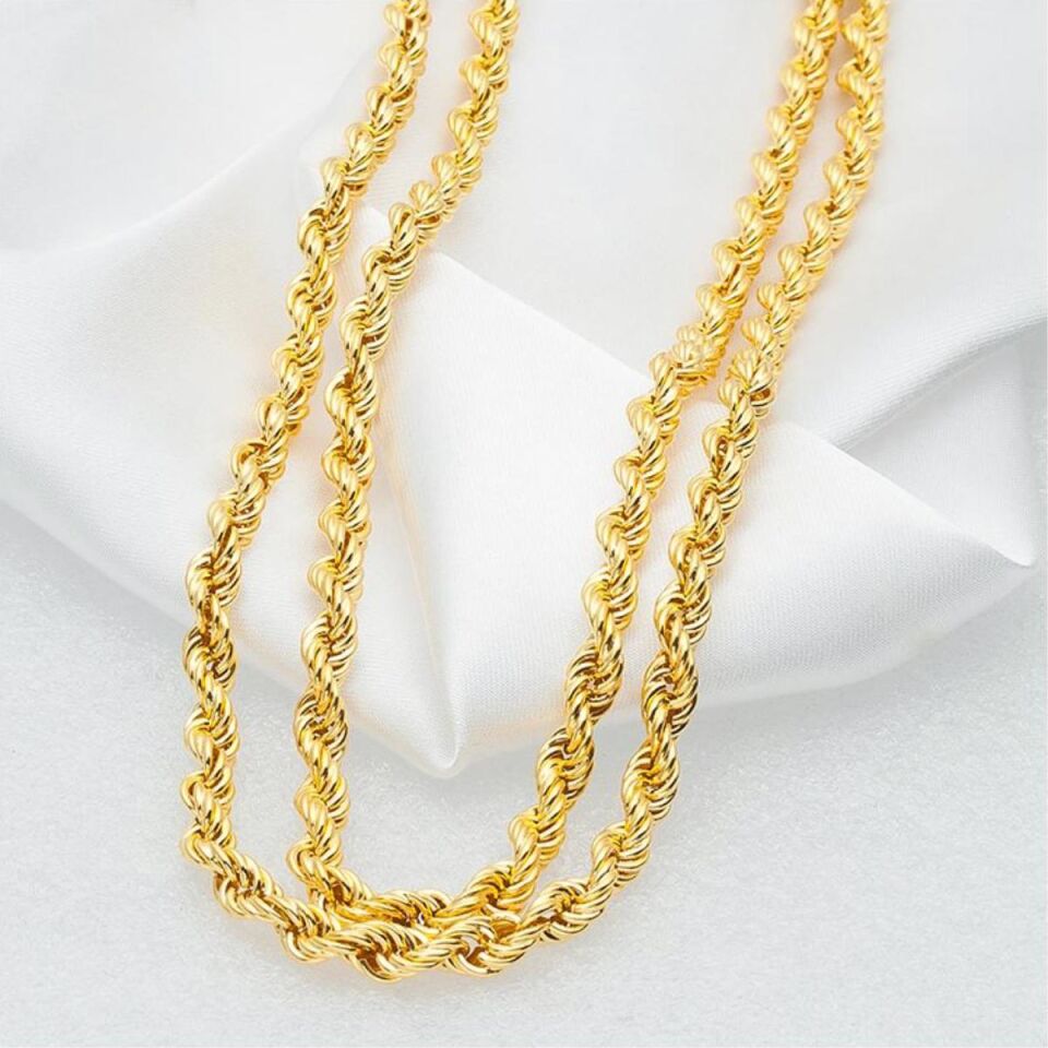 1 Metre Burmalı Halat Altın Zincir