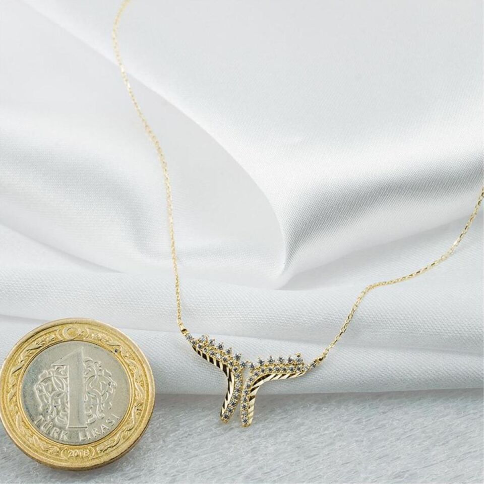 Gökkuşağı Taşlı 14 Ayar Altın Kolye