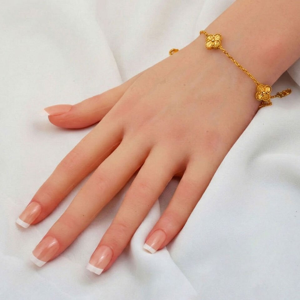 Yoncalı Taşsız 22 Ayar Altın Bileklik