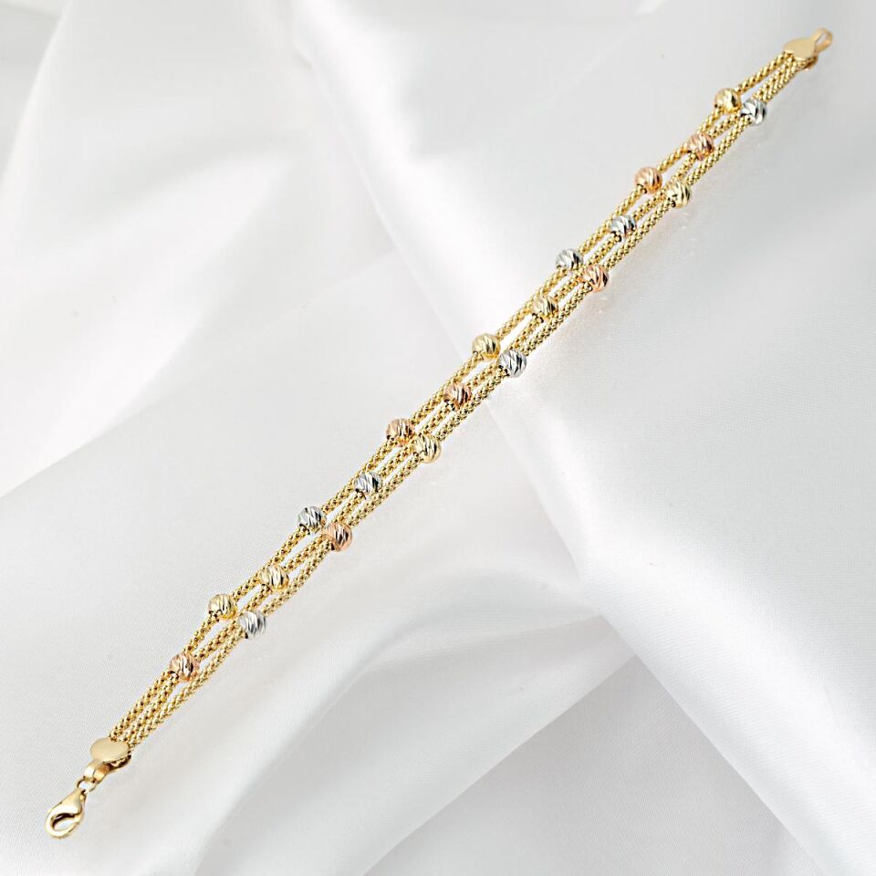 Top Top Zincir 14 Ayar Altın Bileklik