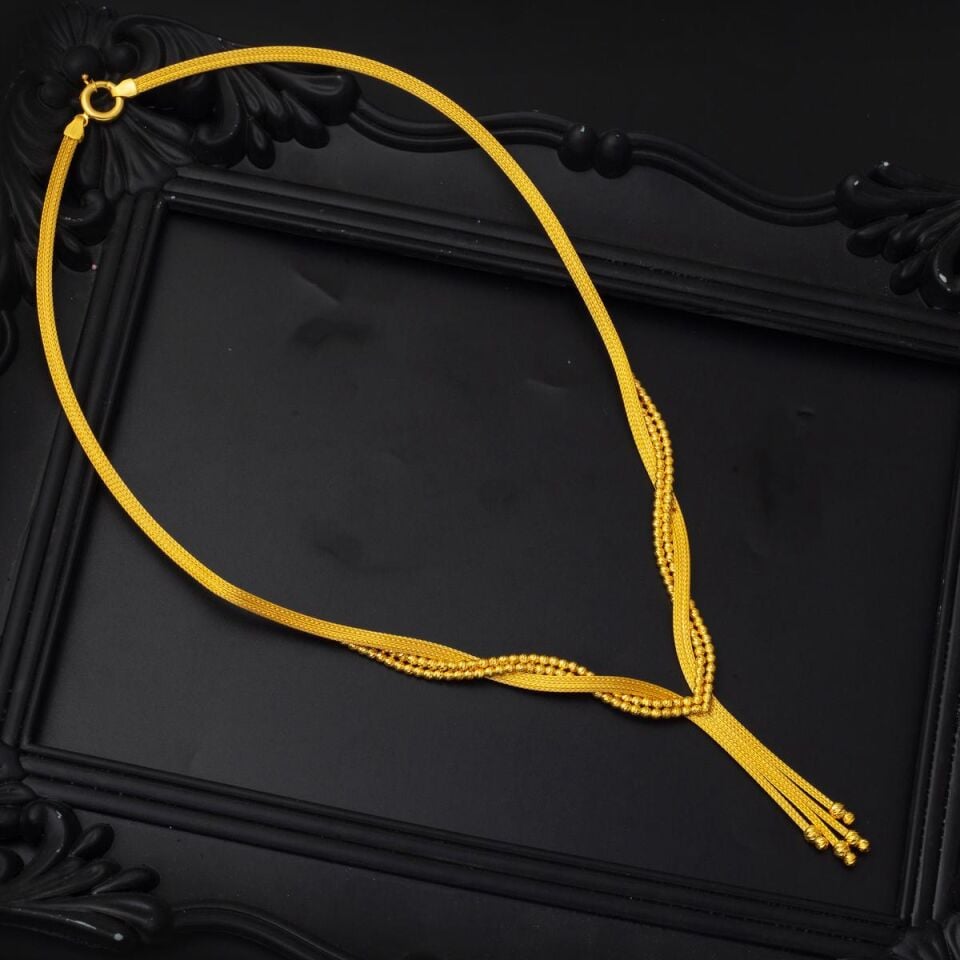 Sarmaşık 14 Ayar Altın Örgü Gerdanlık