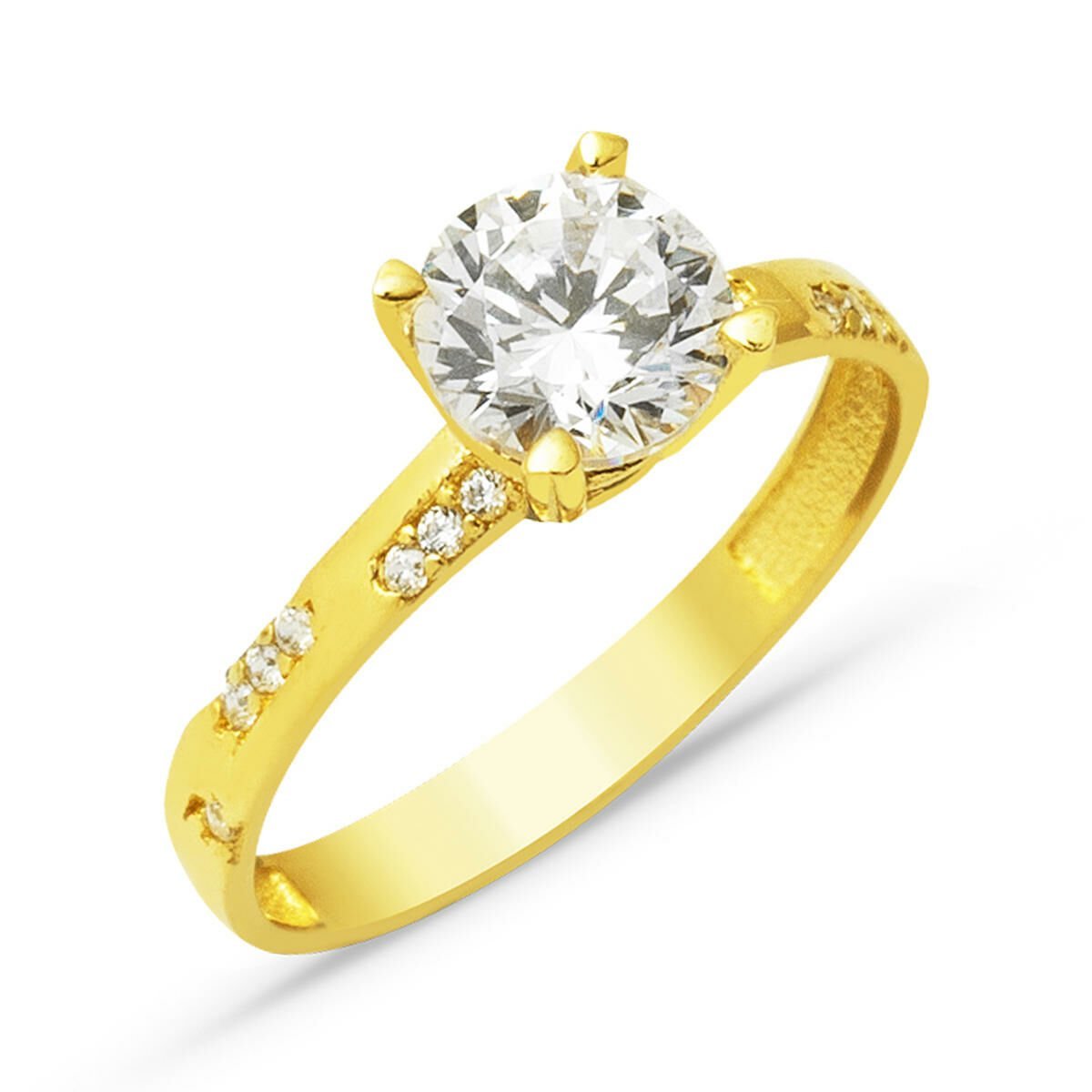 Tek Taş 14 Ayar Altın Yüzük