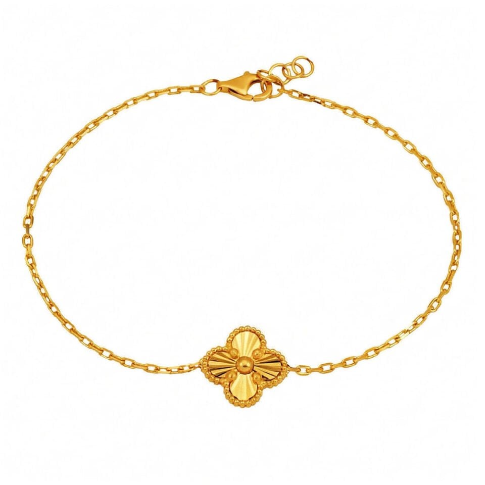 Tek Yonca 22 Ayar Altın Bileklik
