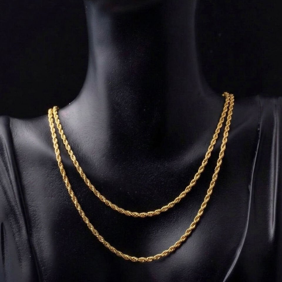 Sarı Altın Burma Zincir 1 Metre