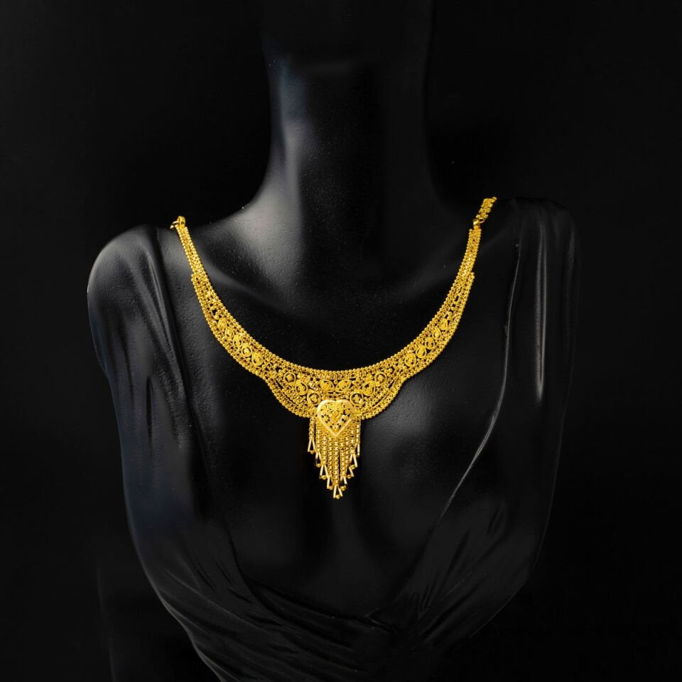 Püsküllü 14 Ayar Hint İşi Altın Takı Seti