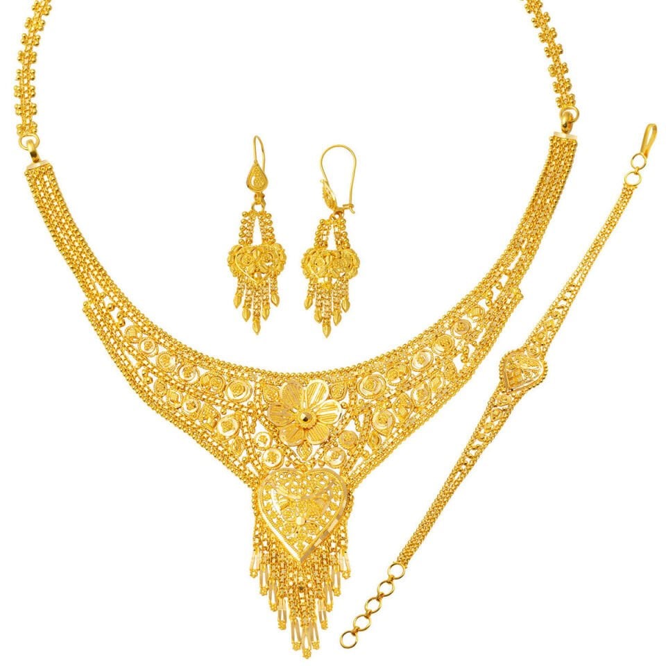 Kalpli 14 Ayar Hint İşi Altın Düğün Seti