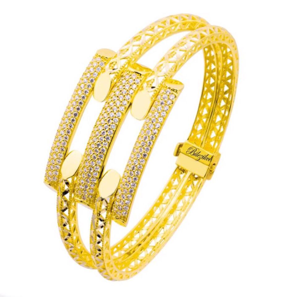 3 lü Kaburga Altın Kelepçe Bilezik