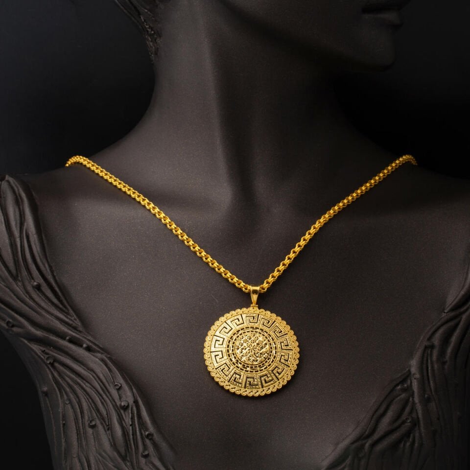 Versage Madalyon Tasarım 14 Ayar Altın Kolye