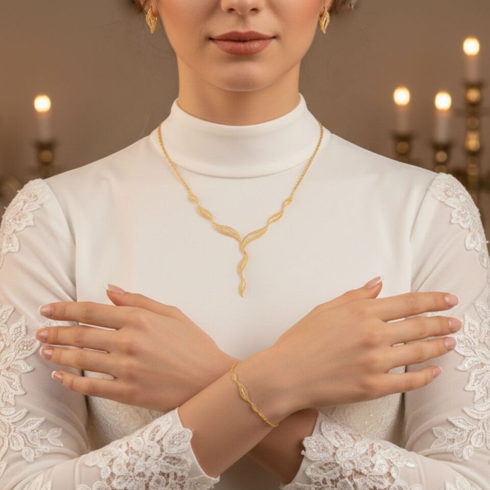 Nehir 14 Ayar Altın Düğün Seti