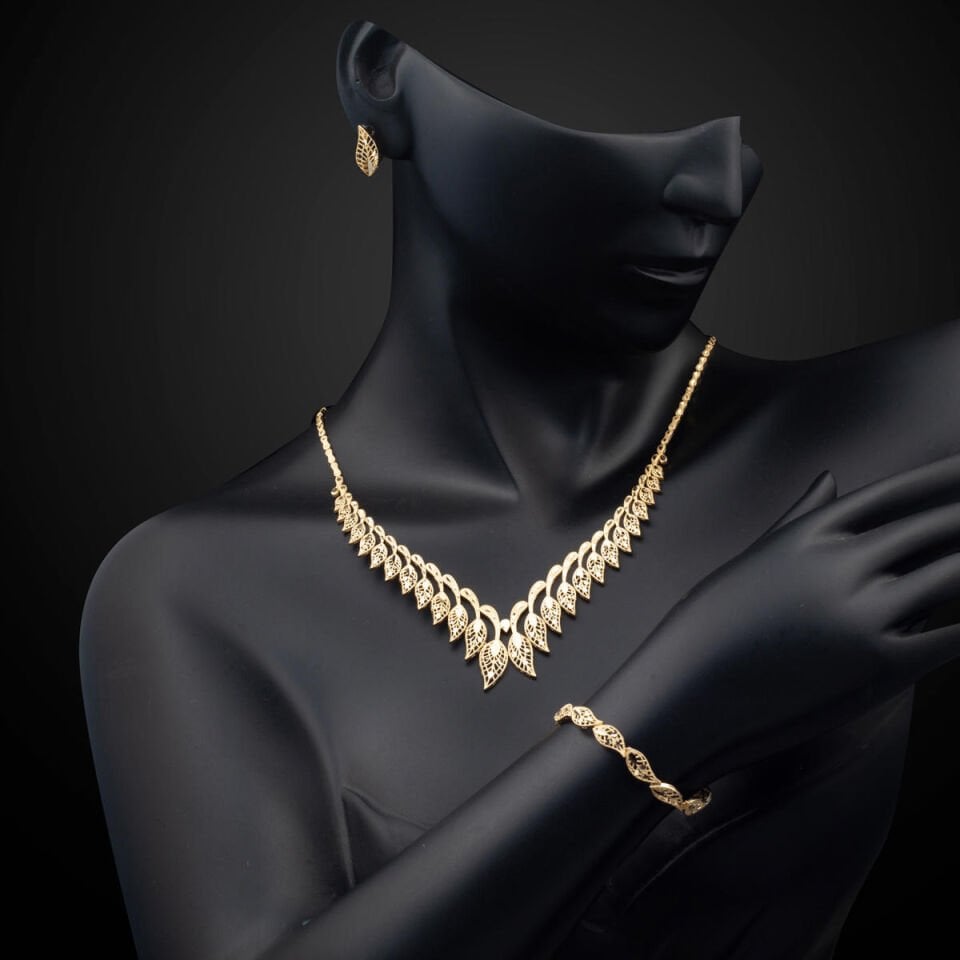 Lale 14 Ayar Altın Düğün Seti