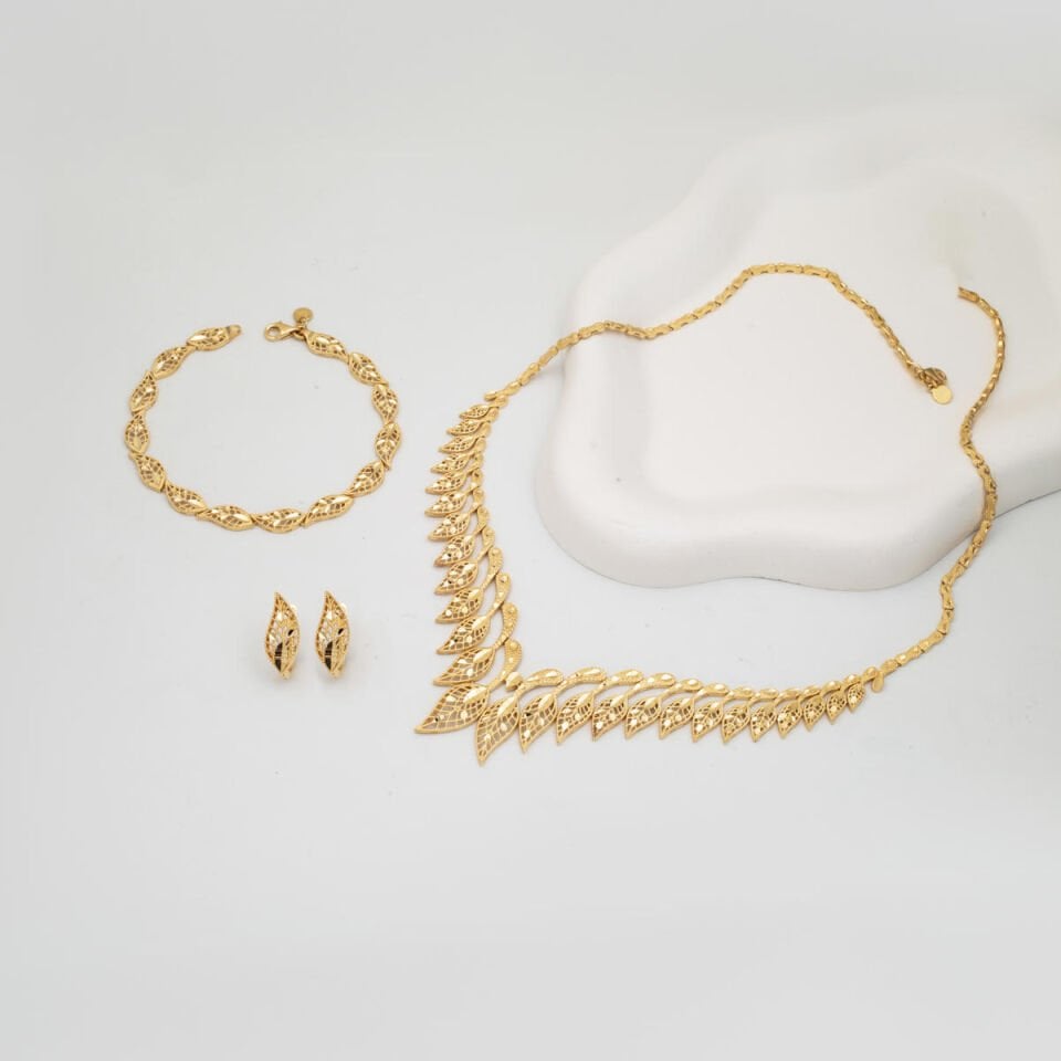 Lale 14 Ayar Altın Düğün Seti