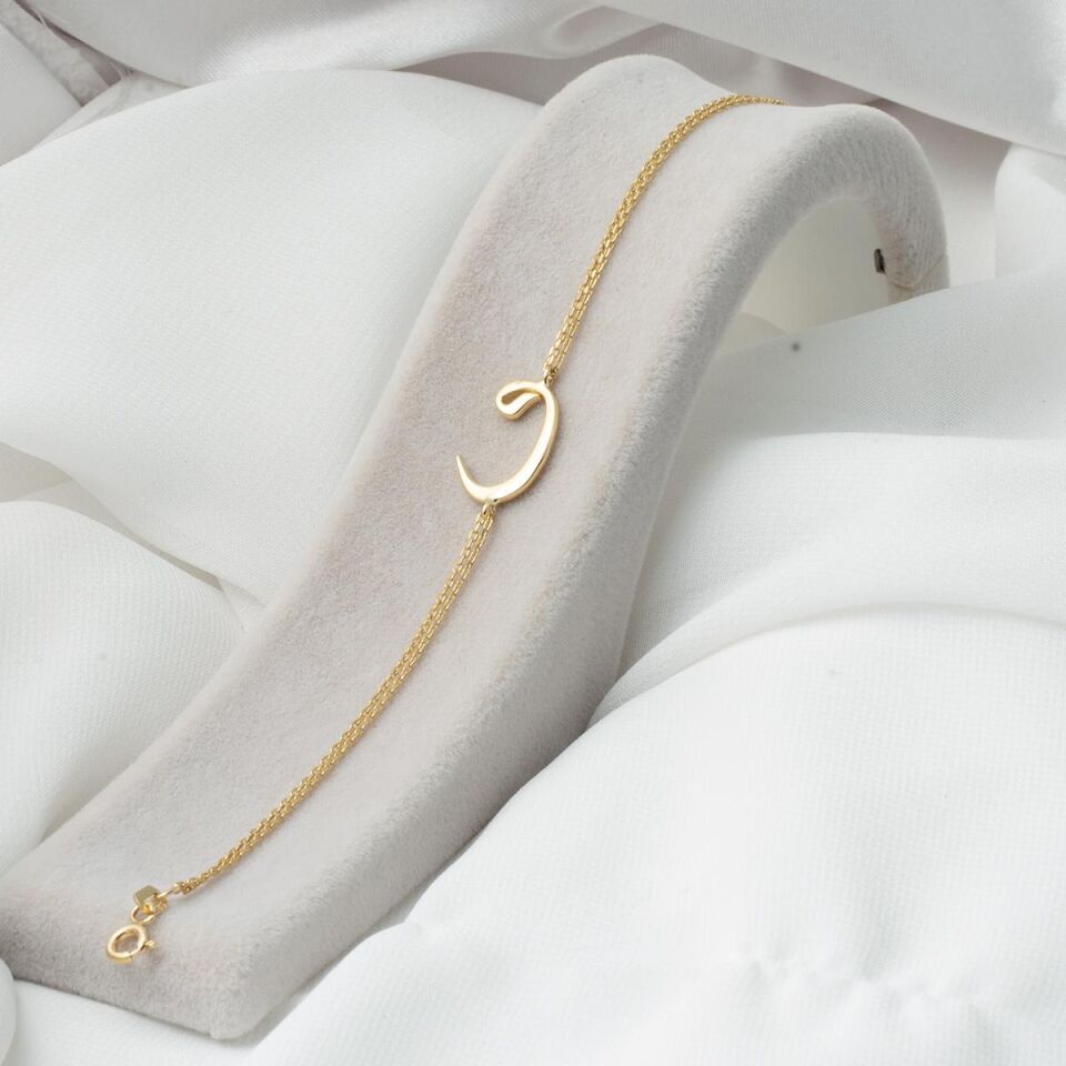 Vav Harfi 14 Ayar Altın Bileklik