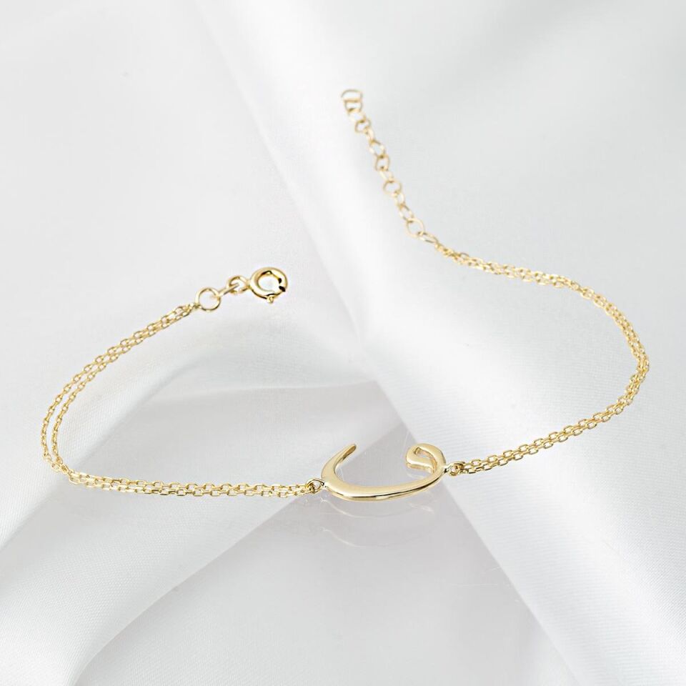 Vav Harfi 14 Ayar Altın Bileklik