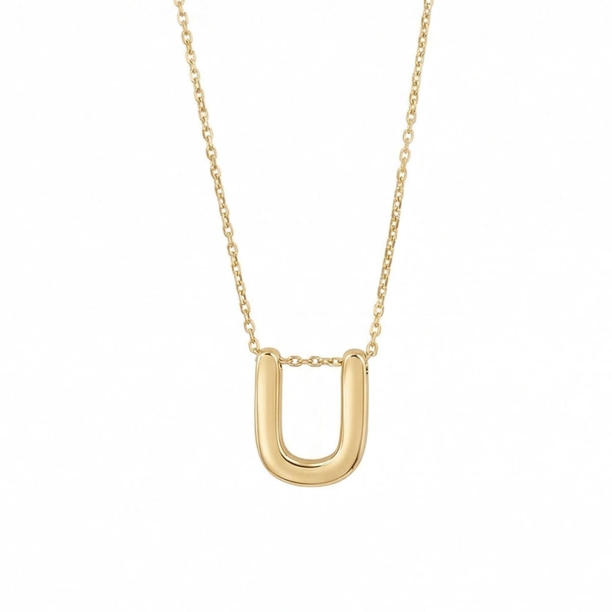 Balon U Harf Altın Kolye