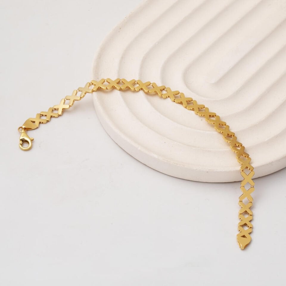 14 Ayar Sonsuz Bağ Zinciri Altın Bileklik