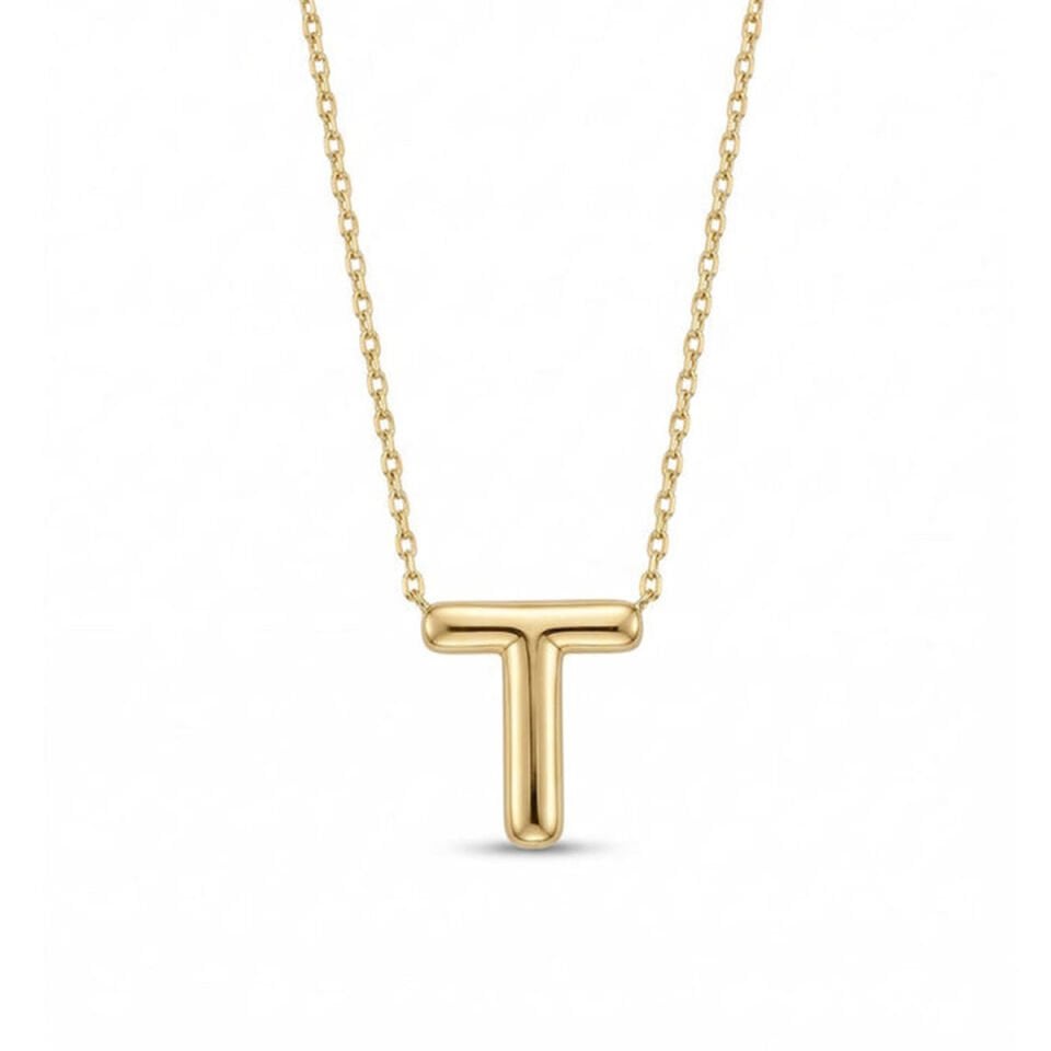 T Harf Altın Zincirli Kolye