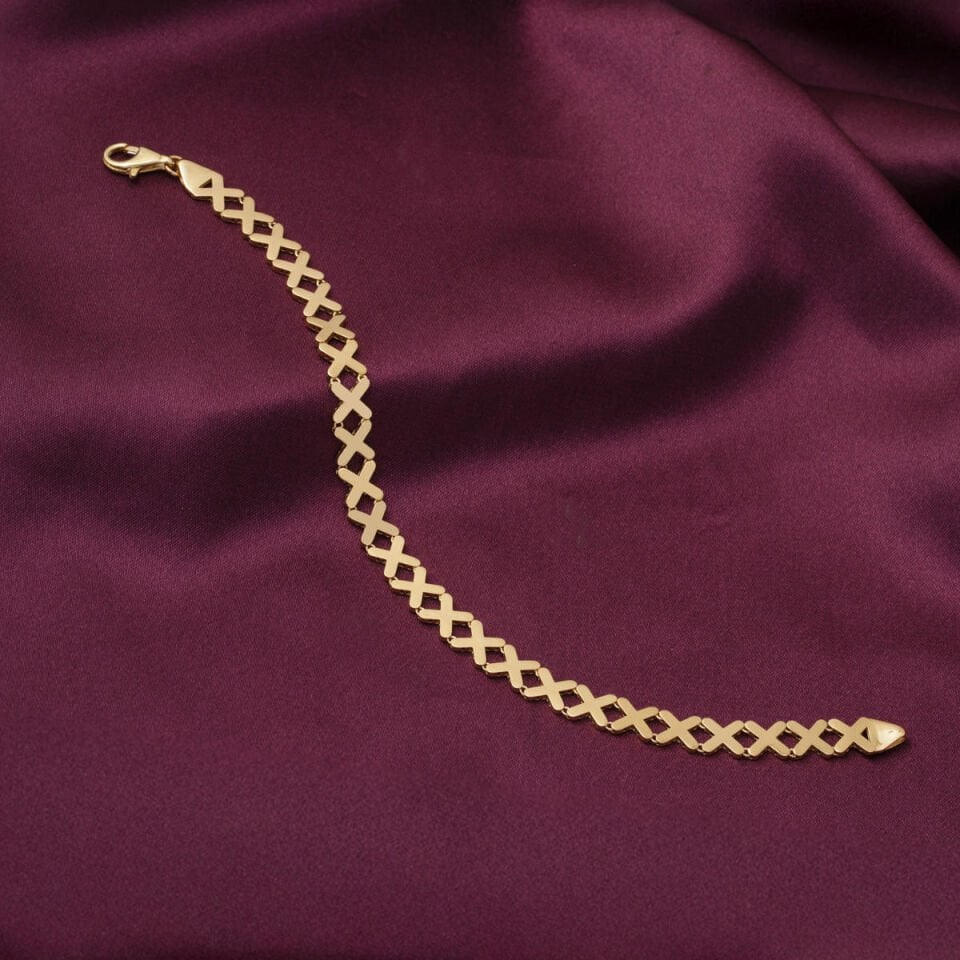 14 Ayar Sonsuz Bağ Zinciri Altın Bileklik