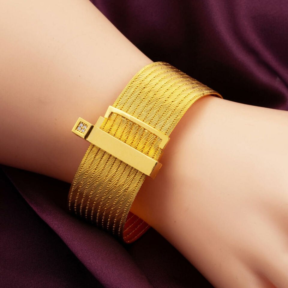 Ayarlanabilir 11 Sıra 22 Ayar Hasır Altın Bileklik